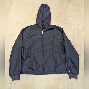 VTG 90s Nike Womens M Full Zip Jacket Hooded Navy Short